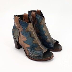 JO GHOST Handmade Italian Leather Open Toe Booties